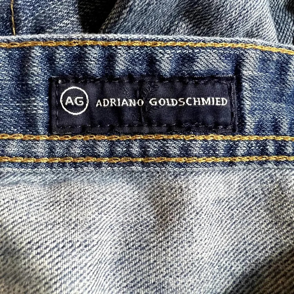 Adriano Goldschmied AG Protege Straight Leg Jeans Light Wash Mens 31R Distressed